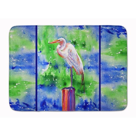Carolines Treasures Egret Machine Washable Memory Foam Mat 8358RUG